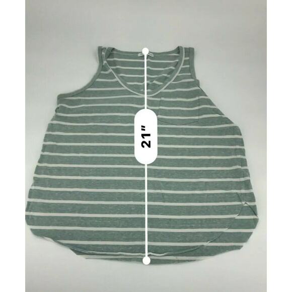 Another Love Womens Tank Top Shirt Striped V-Neck Casual Chest Pocket Sz S - Picture 3 of 4